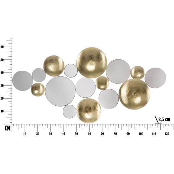 Cadre décoratif en métal avec miroirs Glam 118 x 2.5 x 60 cm - MAU-0114