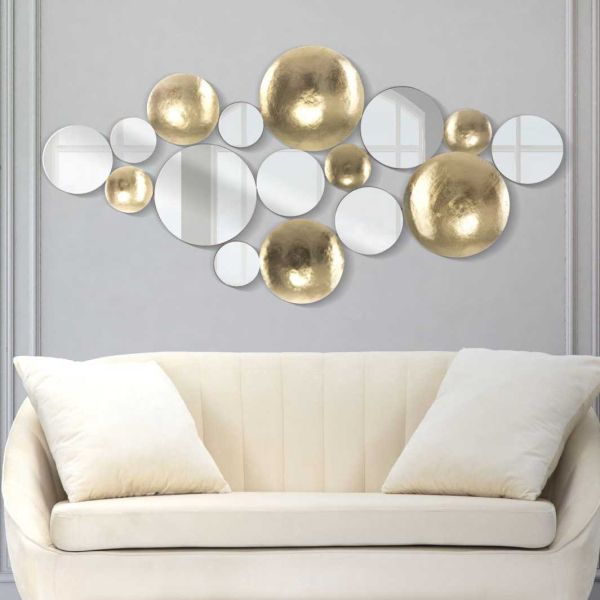 Cadre décoratif en métal avec miroirs Glam 118 x 2.5 x 60 cm - MAURO FERRETTI