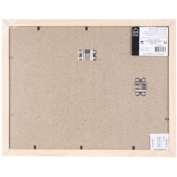 Cadre pêle-mêle 4 vues bois brut - CMP-2177