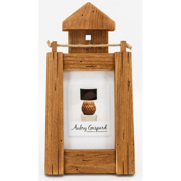Cadre photo en bois recyclé Phare - AUB-6693