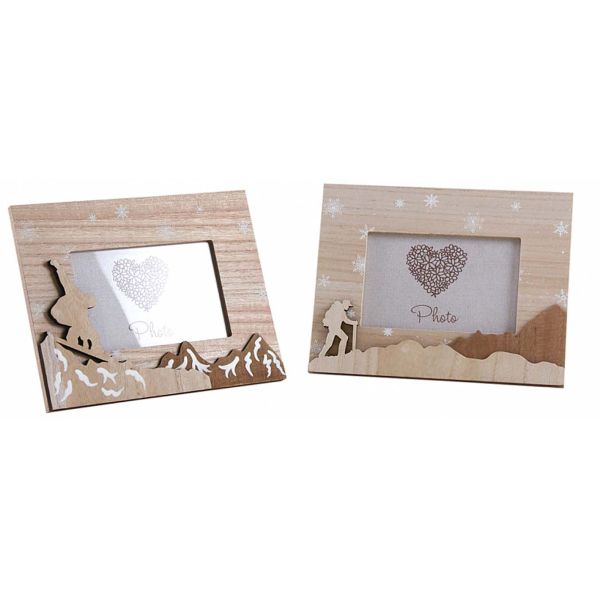 Cadre photo décor sports d'hiver (Lot de 2)