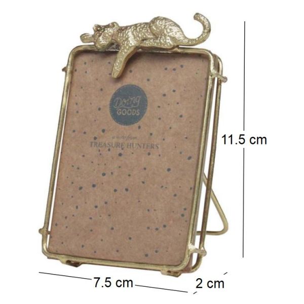 Cadre photo en laiton recyclé Jenna Léopard - DOI-0118