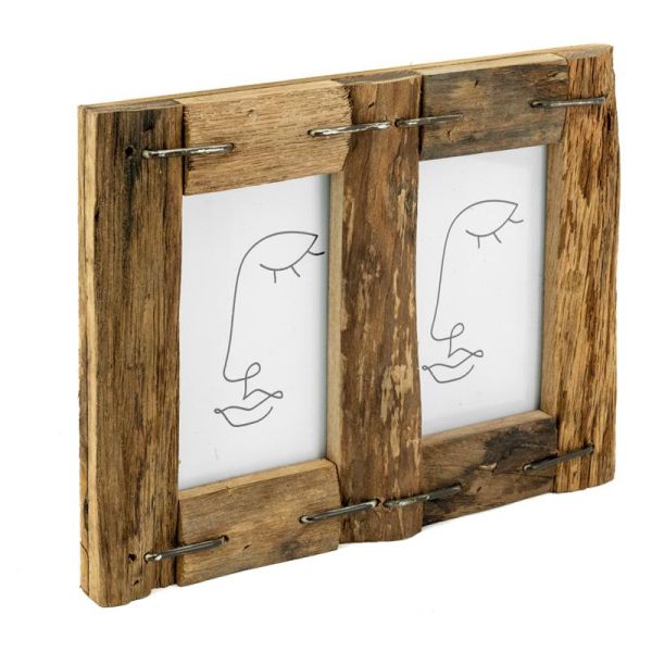 Cadre photo 10x15cm en bois recyclé - AUB-7196