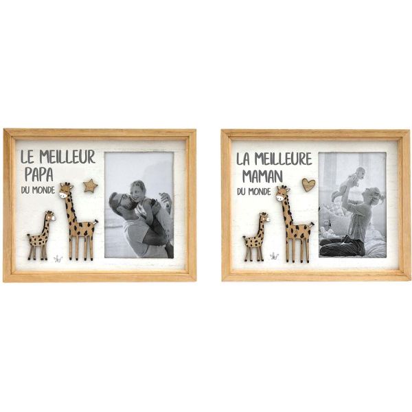 Cadres photos Meilleur papa et meilleure maman du monde (Lot de 2)