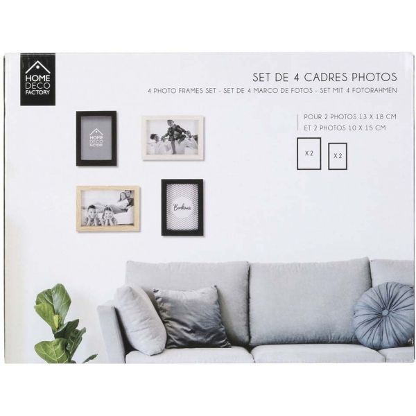 Cadres photos en bois La vie en famille (Lot de 8) The Home Deco Factory