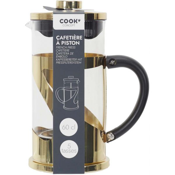 Cafetière à piston en métal doré 60 cl - CMP-2756