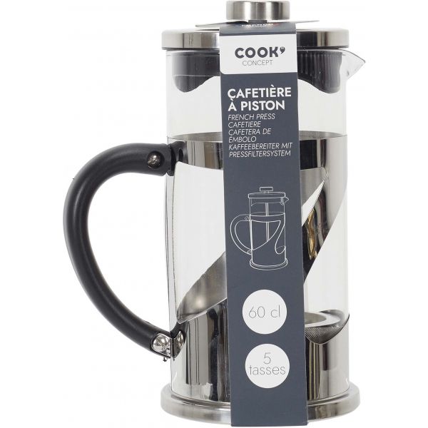 Cafetière à piston en métal et verre 60 cl - COOK CONCEPT