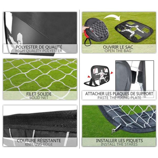 Cage de foot pliable 2 en 1 Newbie 120 x 90 cm - 