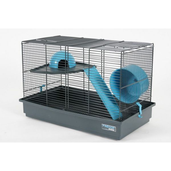 Cage petits rongeurs indoor (bleu)