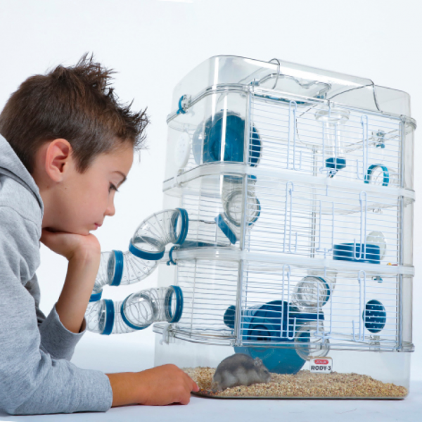Cage pour petits rongeurs rody 3 trio (bleu)