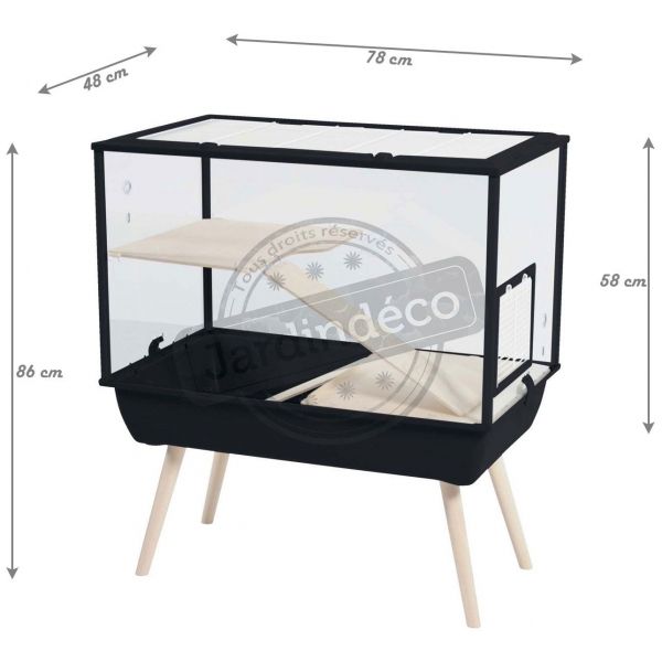 Cage pour rongeurs nevo palace 87 cm (noir)