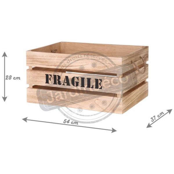 Cagette en bois brut Fragile (Lot de 2) - 8