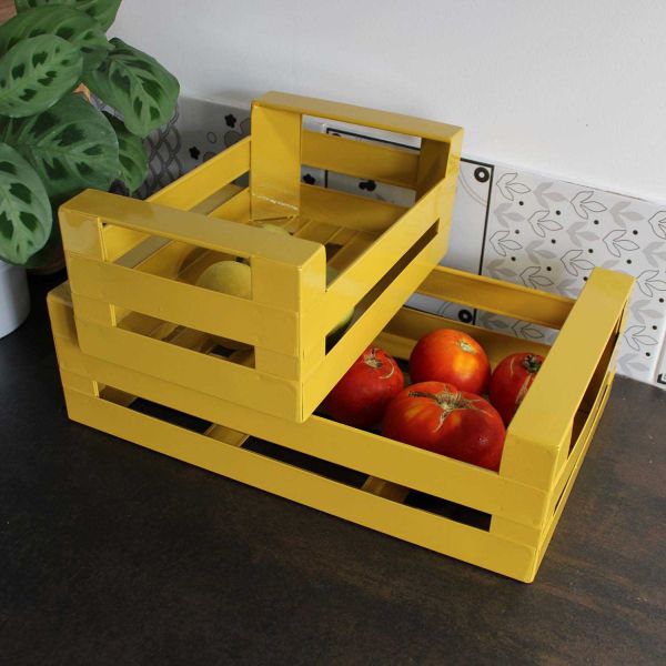 Cagette en métal coloré (Lot de 2) - BAZARDELUXE
