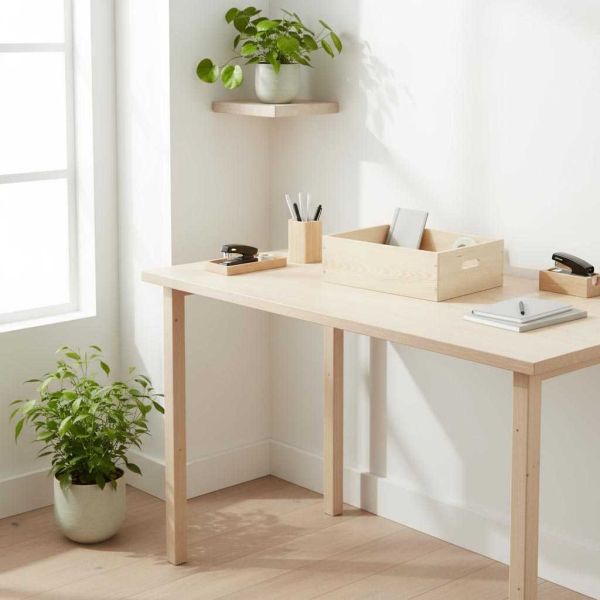 Caisse en bois brut de rangement - 