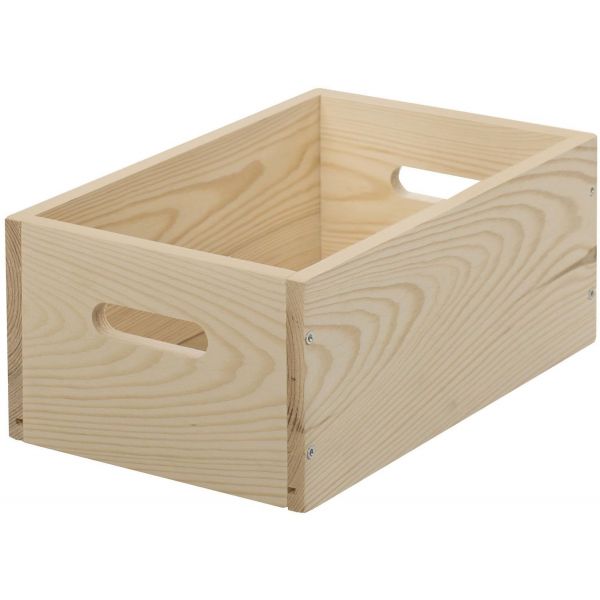 Caisse en bois brut de rangement