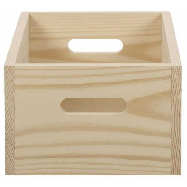 Caisse en bois brut de rangement - IKS-0105