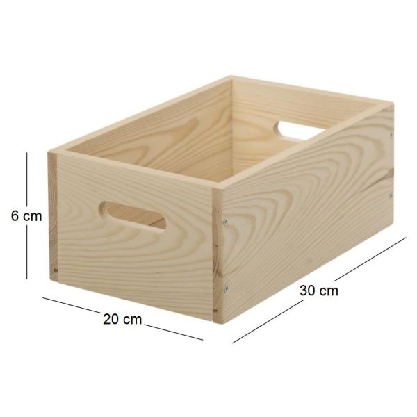 Caisse en bois brut de rangement - 5