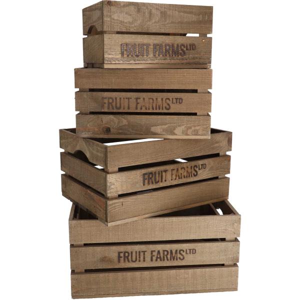Caisse en bois de pin (Lot de 4) - 46,90