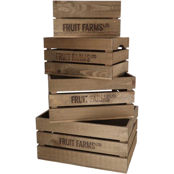 Caisse en bois de pin (Lot de 4) - ESSCHERT DESIGN