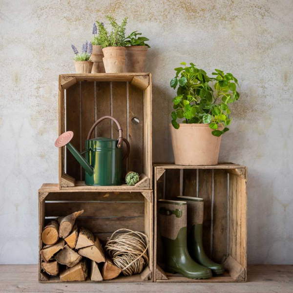 Caisse en bois de pin et épicéa Vintage 42 x 51 x 30 cm - ESSCHERTS GARDEN
