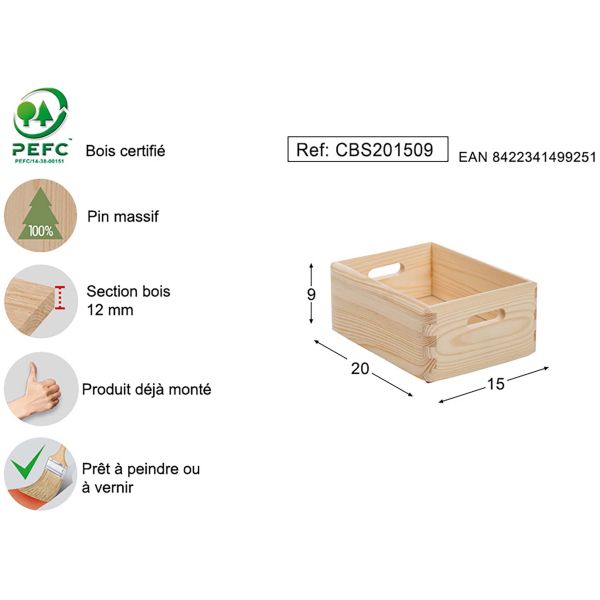 Caisse en bois de rangement (Lot de 2) - 13,52