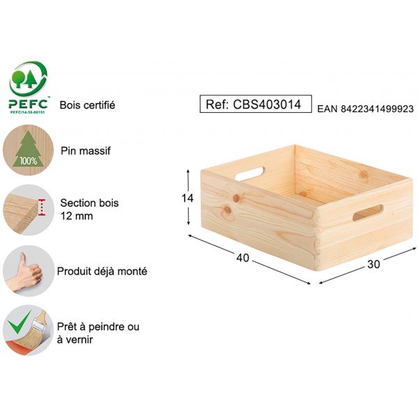 Caisse en bois de rangement - AST-0103