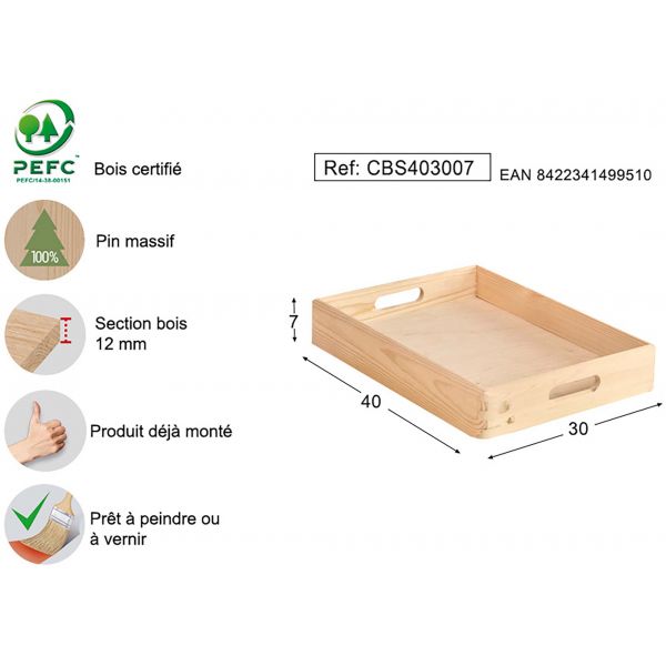 Caisse en bois de rangement - AST-0172