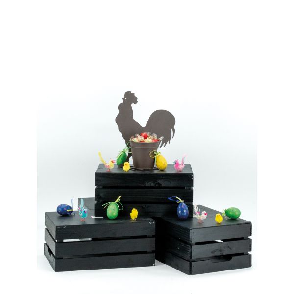 Caisse noire de rangement en pin - 22,90