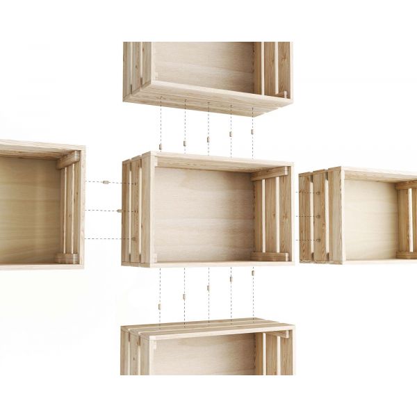 Caisse en pin massif modulable Home box - 19,92