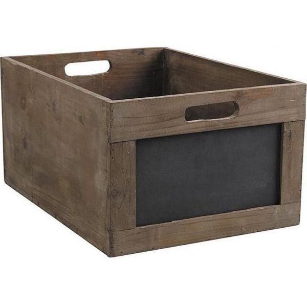 Caisse de rangement en bois avec ardoise