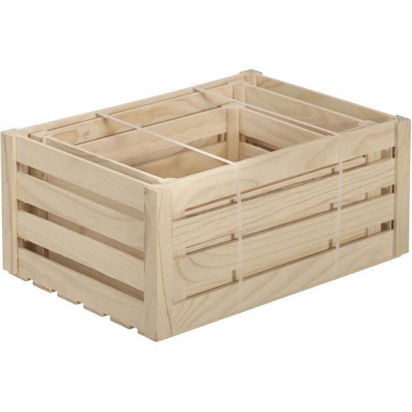 Caisse de rangement en pin brut (Lot de 3) - 33,92