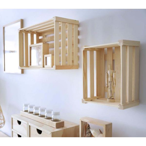 Caisse de rangement en pin massif Home box - 6