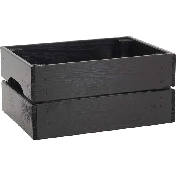 Pinus - Boite de rangement avec couvercle en pinJet black 40x30x13