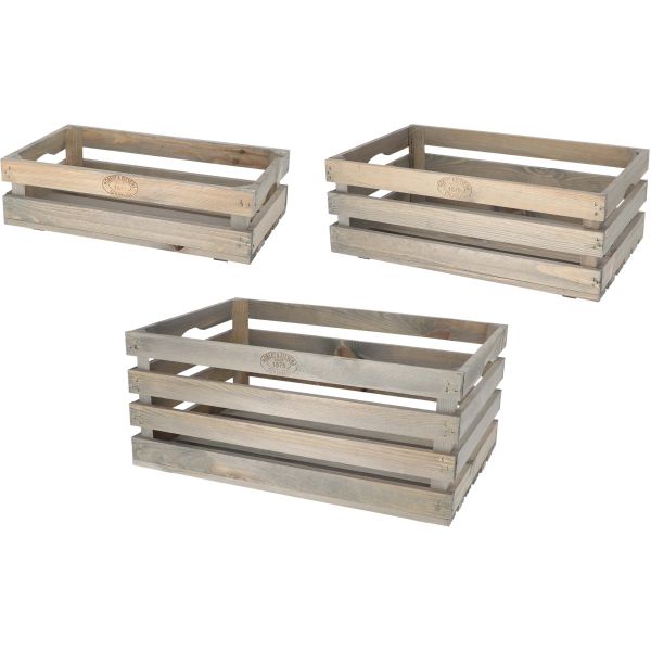 Caisses à fruits en pin (Lot de 3) - ESSCHERT DESIGN