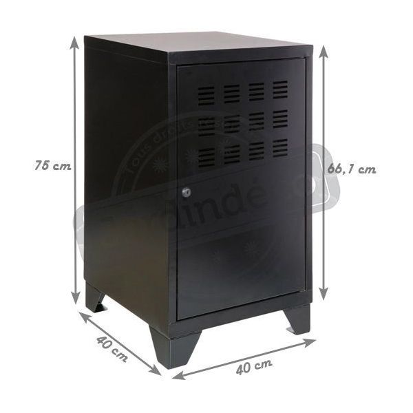 Caisson de rangement H72 cm noir - TERE