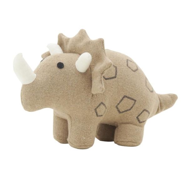 Cale-porte dinosaure en coton beige