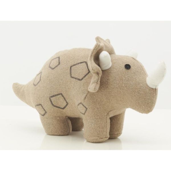 Cale-porte dinosaure en coton beige - AUBRY GASPARD