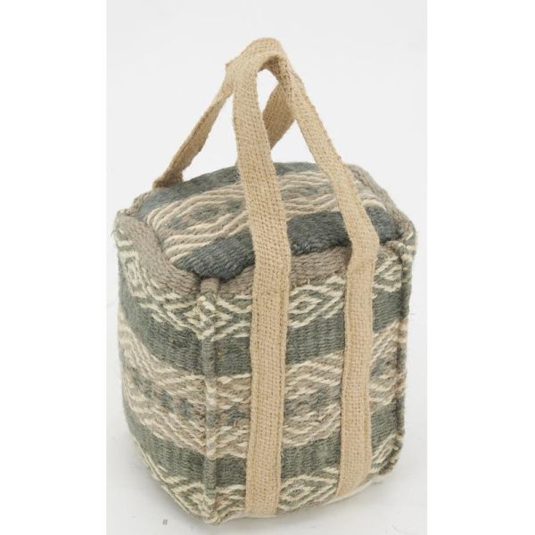 Cale-porte en coton et jute gris - 5