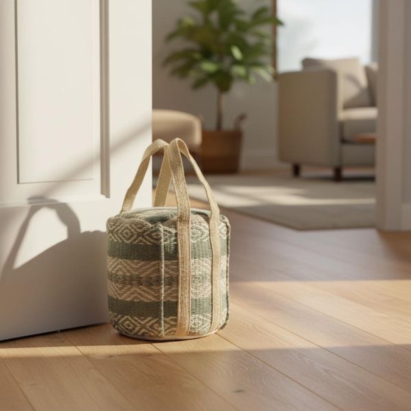 Cale-porte en coton et jute gris - AUBRY GASPARD