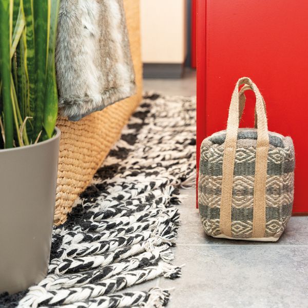 Cale-porte en coton et jute gris - AUBRY GASPARD