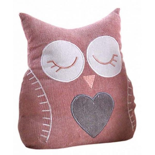 Cale-porte hibou en velours 21 cm