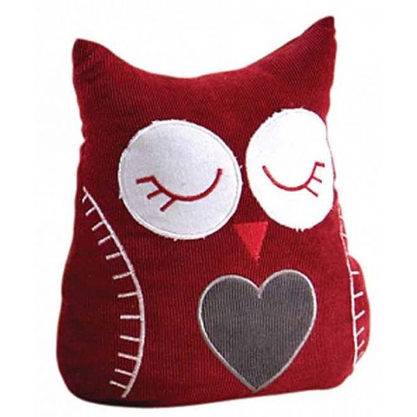 Cale-porte hibou en velours 21 cm