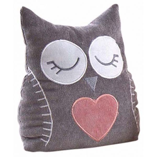 Cale-porte hibou en velours 21 cm