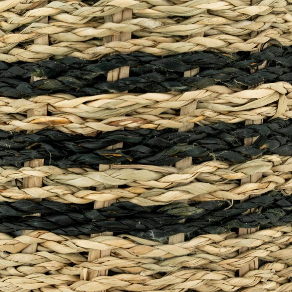 Cale porte en jonc naturel et noir - AUB-7349