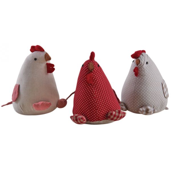 Cale-porte poule en coton et lin - Modèle aléatoire