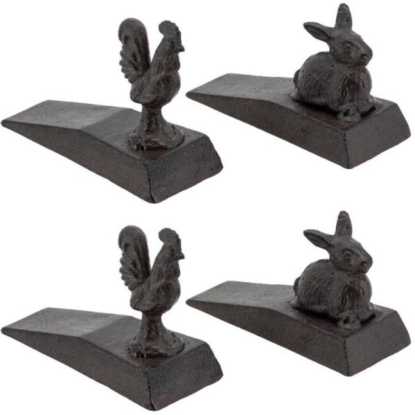 Cale-portes en fonte coq et lapin