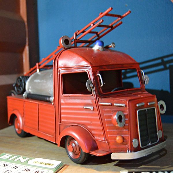Camion de pompier décoratif en métal - ANTIC LINE CRéATIONS