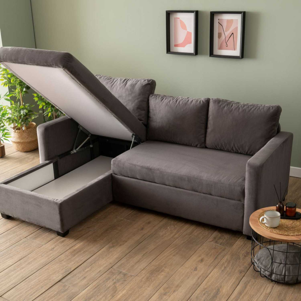 Canapé d'angle convertible avec rangement Kado - 1189