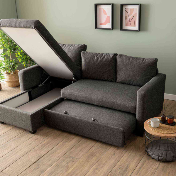 Canapé d'angle convertible avec rangement Kado - 5