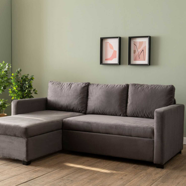 Canapé d'angle convertible avec rangement Kado - HANAH HOME